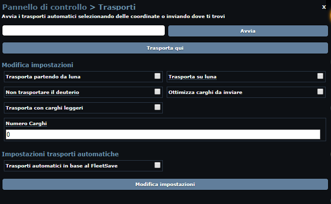 Transport panel